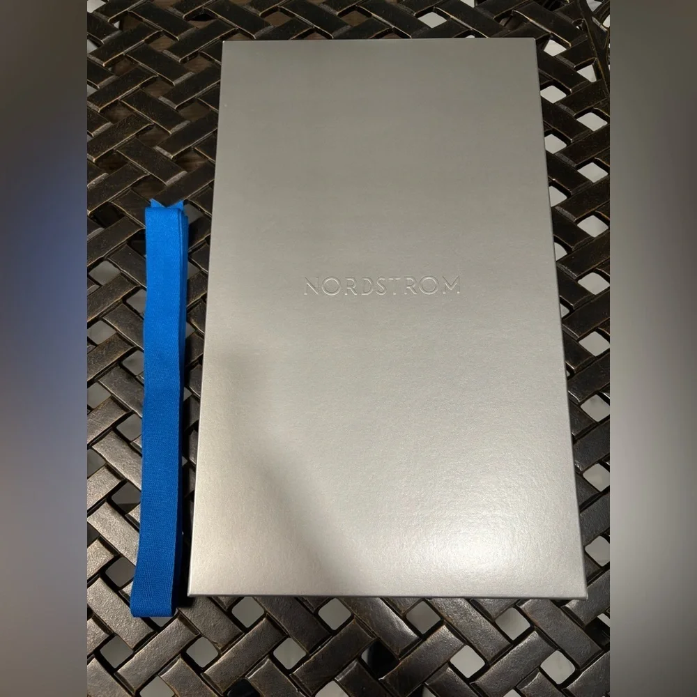 Nordstrom Silver Box with Blue Ribbon